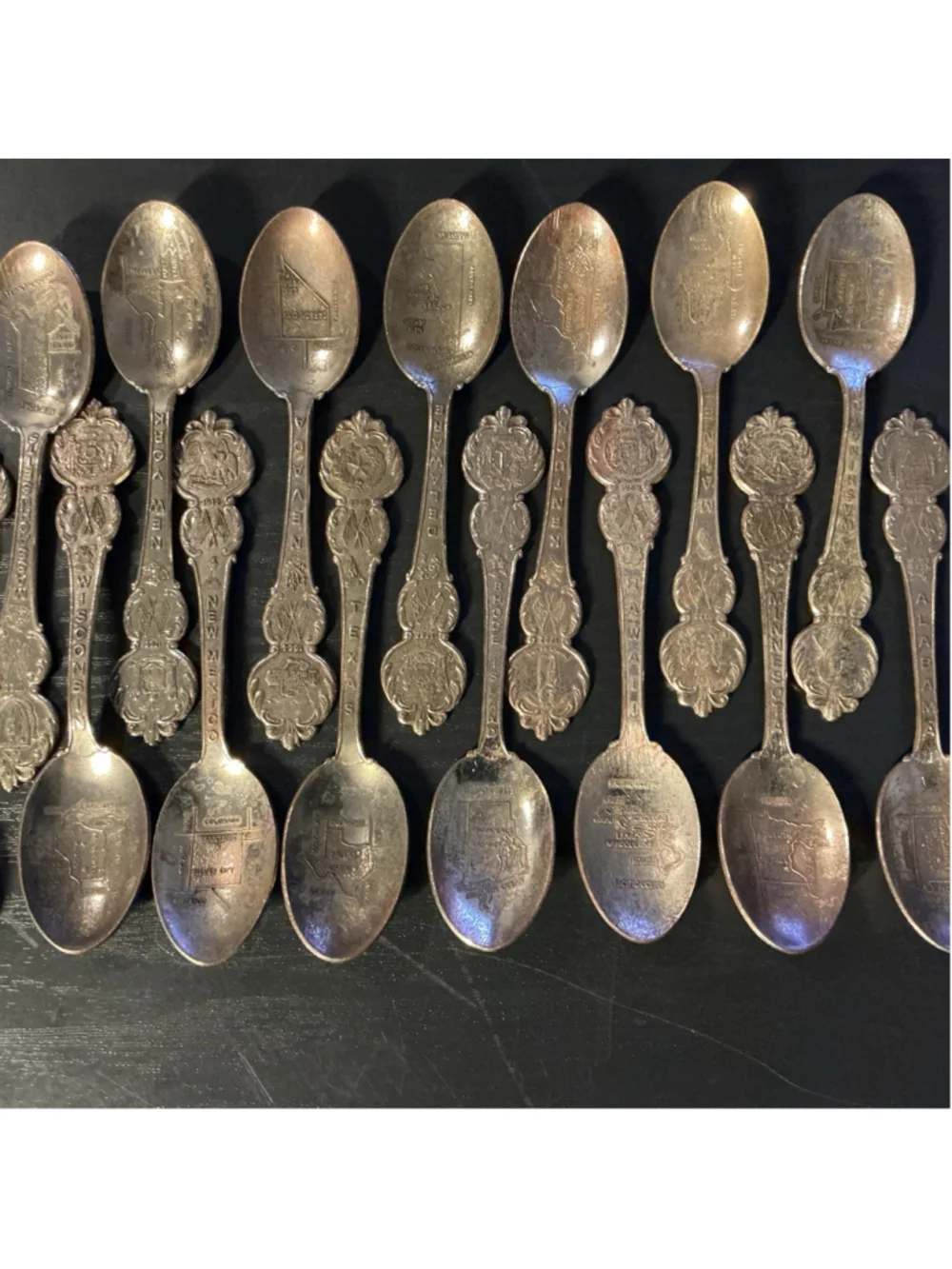 Vintage Lot Of 48 American Collectors Guild Heritage US State Souvenir Spoons
